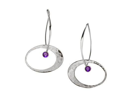 Amethyst Elliptical Elegance Earrings