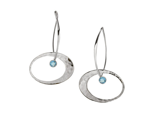 Blue Topaz Elliptical Elegance Earrings