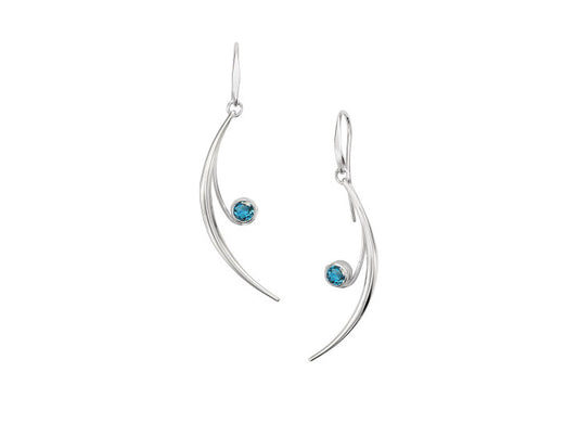 Blue Topaz Featherstone Earrings