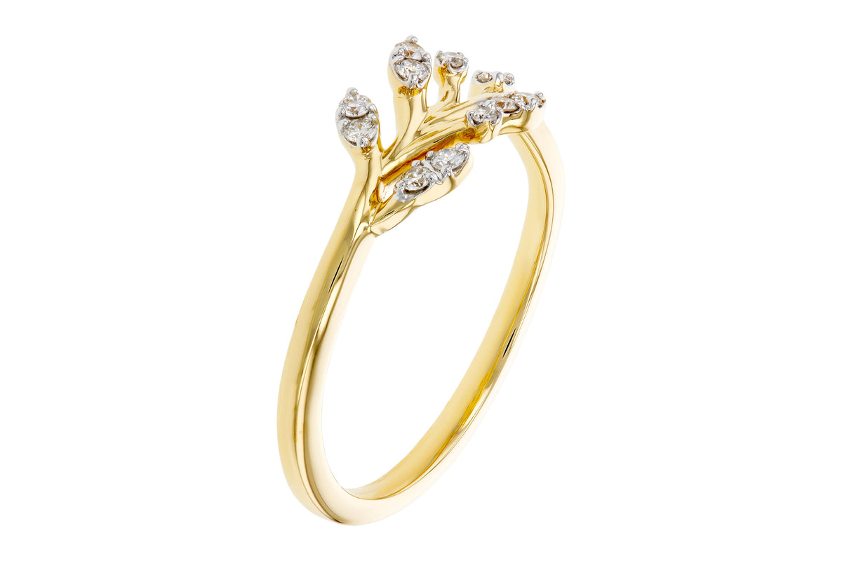 Diamond Leaf Ring