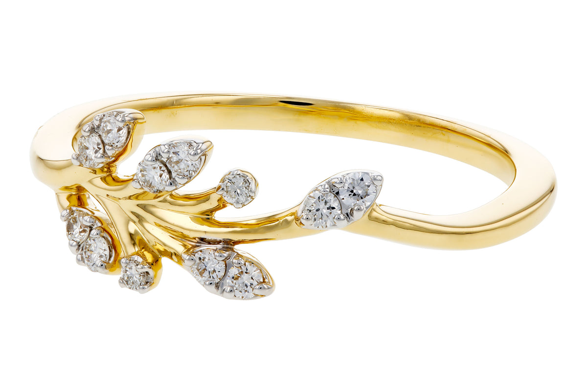 Diamond Leaf Ring