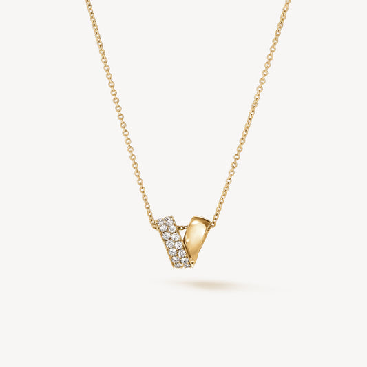 Inside/Out Rondel Diamond Pendant