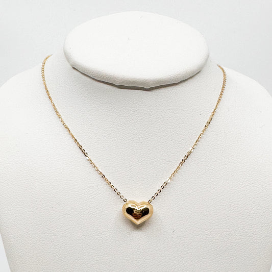 Gold Heart Pendant with Chain
