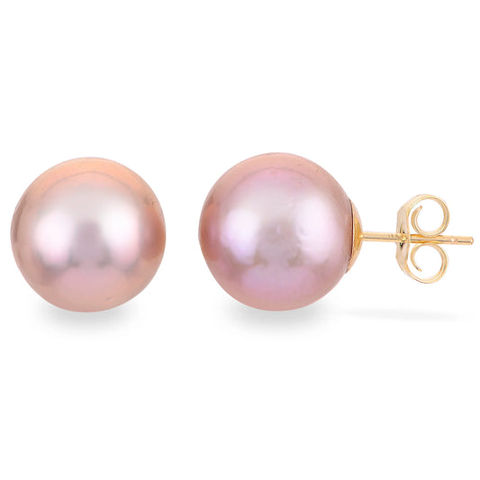 Yellow Gold Freshwater Pearl Earrings