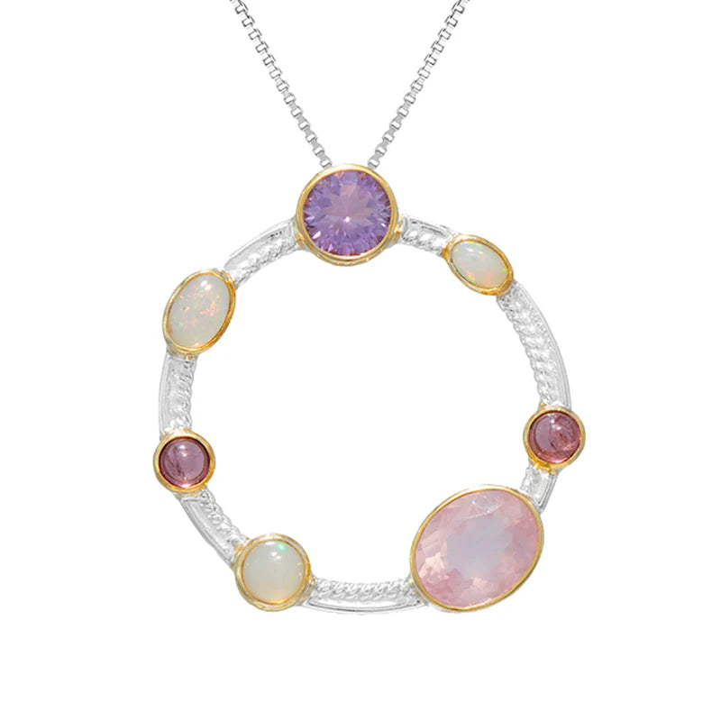 Sterling Silver and 22K Gold Vermeil Disc Pendant