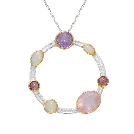 Sterling Silver and 22K Gold Vermeil Disc Pendant