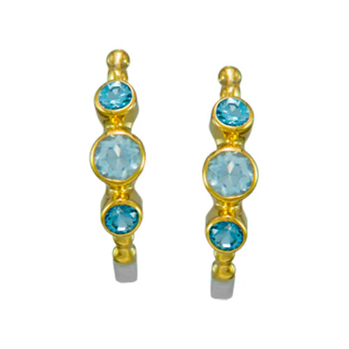 Triple-Stone Earrings
