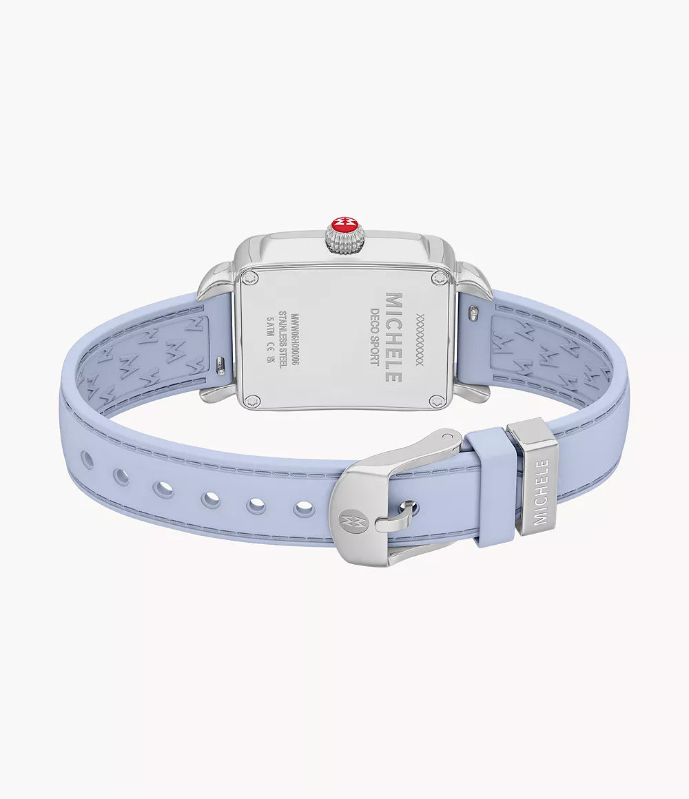 Deco Sport Mid Stainless Steel Pastel Blue Silicone Watch