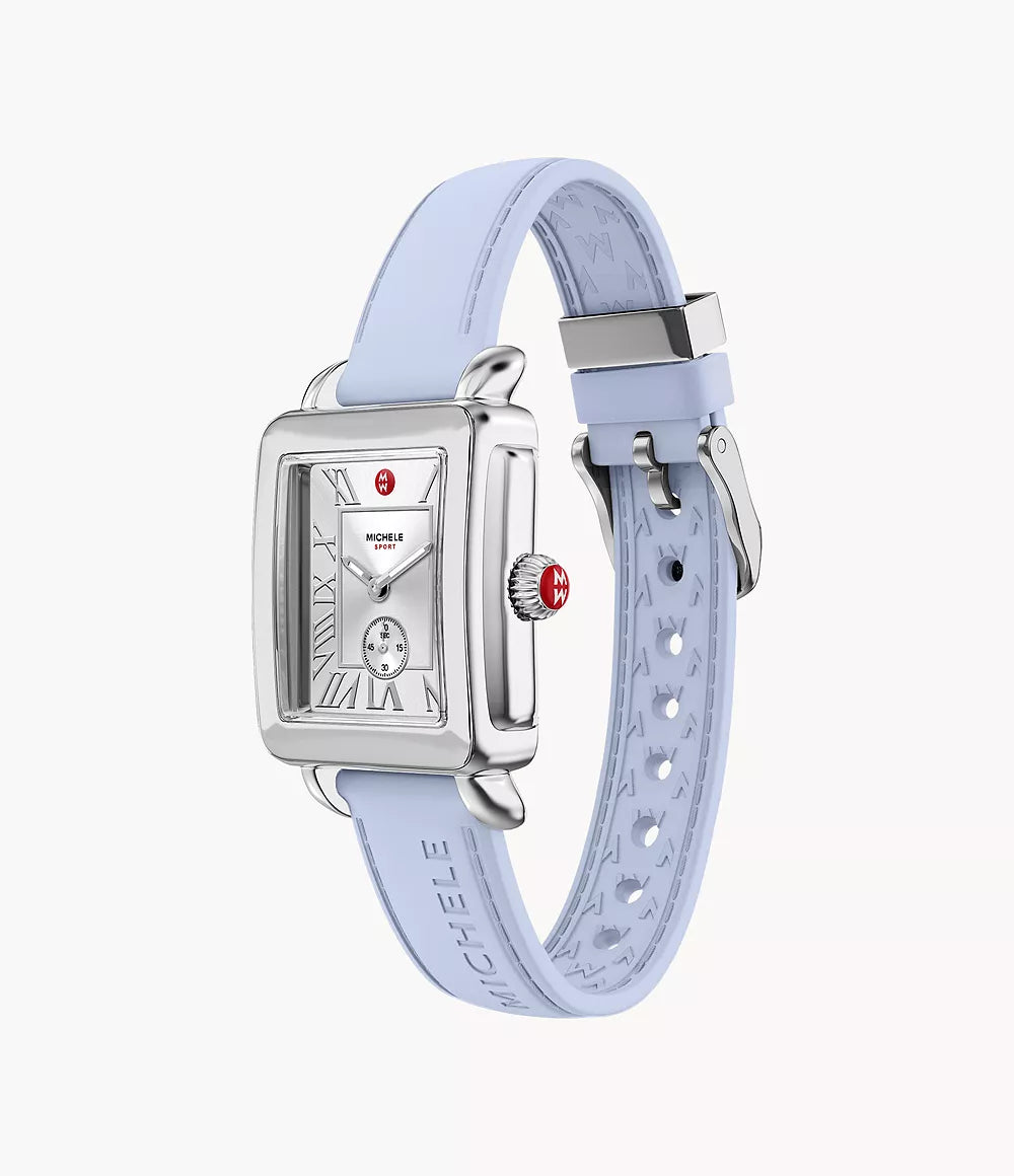 Deco Sport Mid Stainless Steel Pastel Blue Silicone Watch