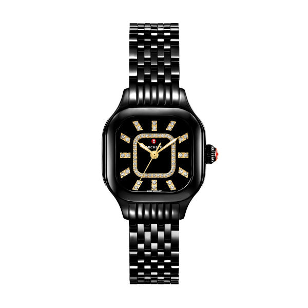 Meggie Three-Hand Black Stainless Steel Watch