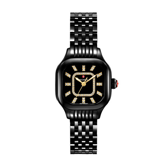 Meggie Three-Hand Black Stainless Steel Watch