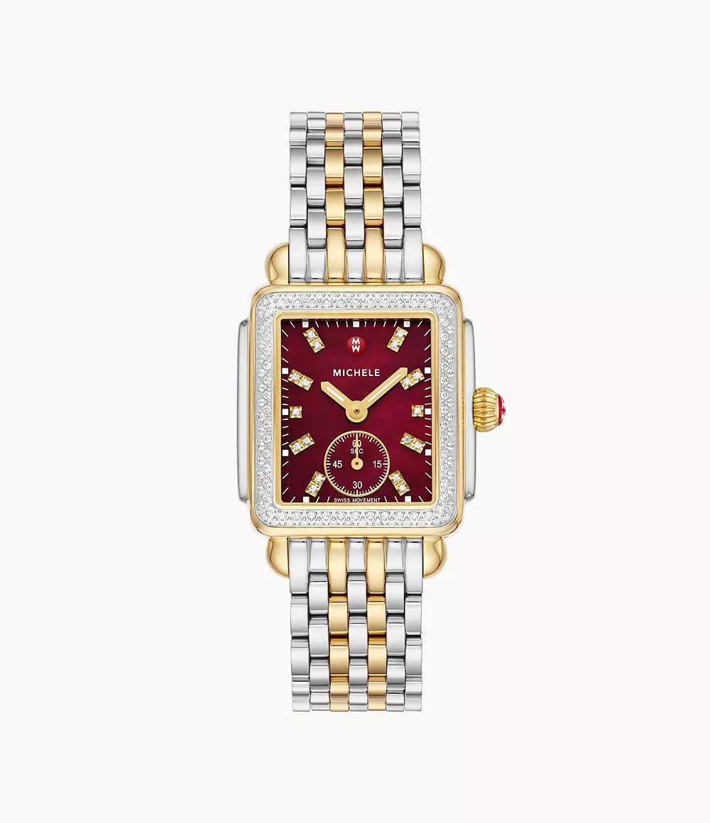 Deco Mid Two-Tone Ruby Red