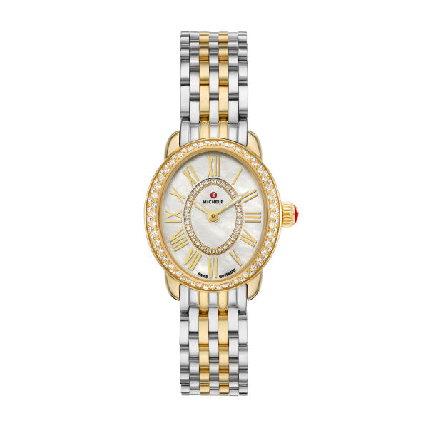 Serein Oval Diamond Two-Tone 18K Gold-Plated Watch