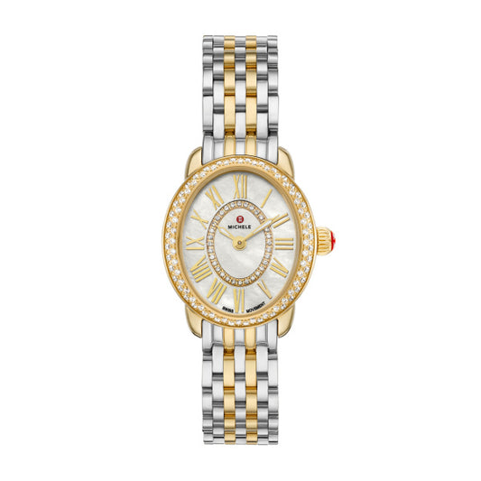 Serein Oval Diamond Two-Tone 18K Gold-Plated Watch