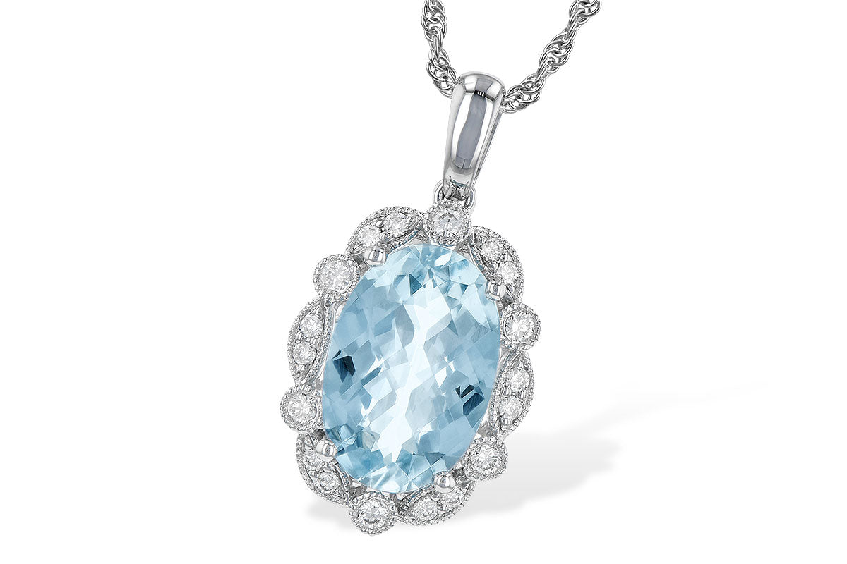 Aquamarine and Diamond Necklace