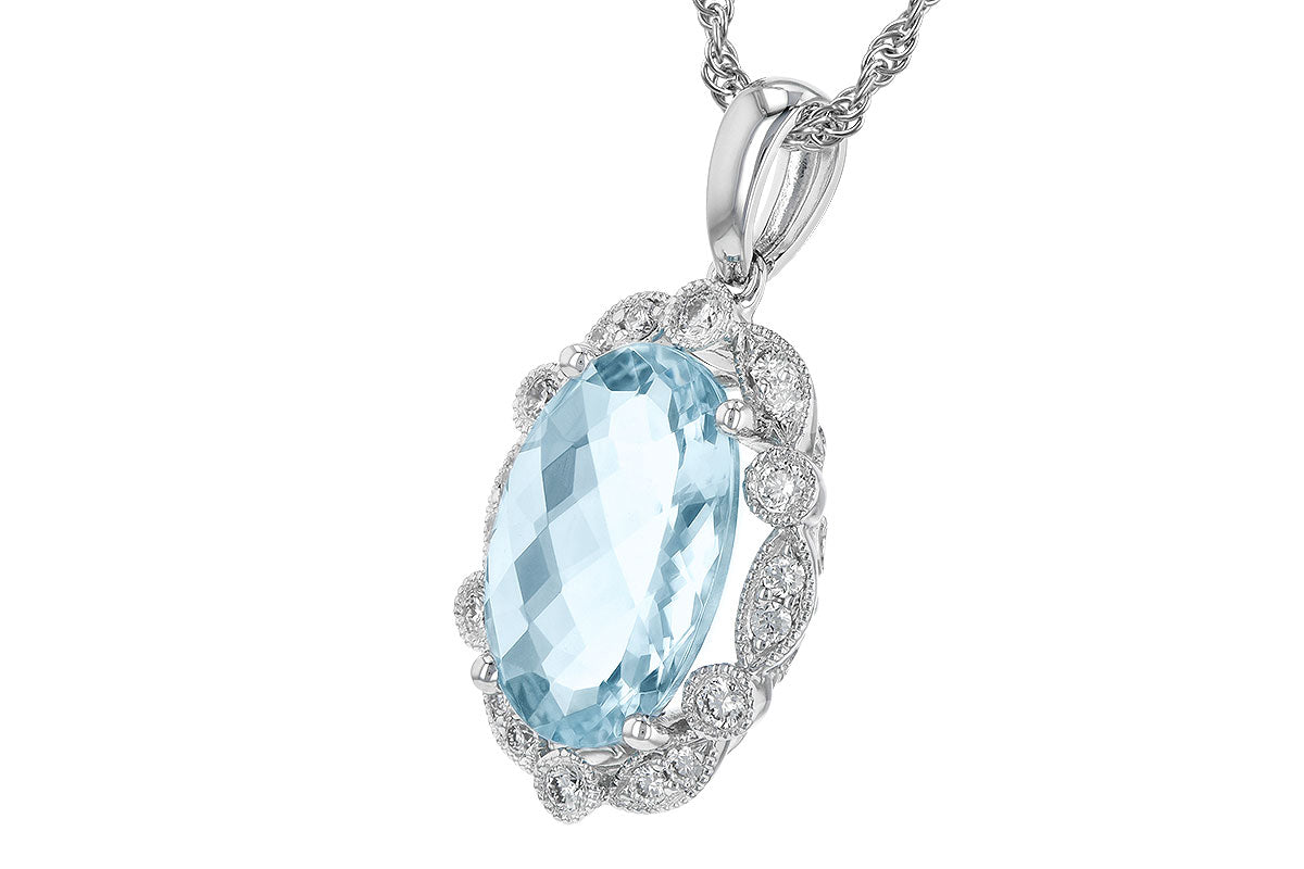 Aquamarine and Diamond Necklace