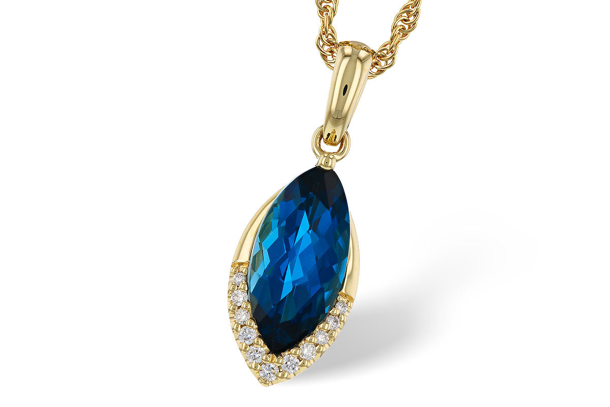 Blue Topaz & Diamond Necklace