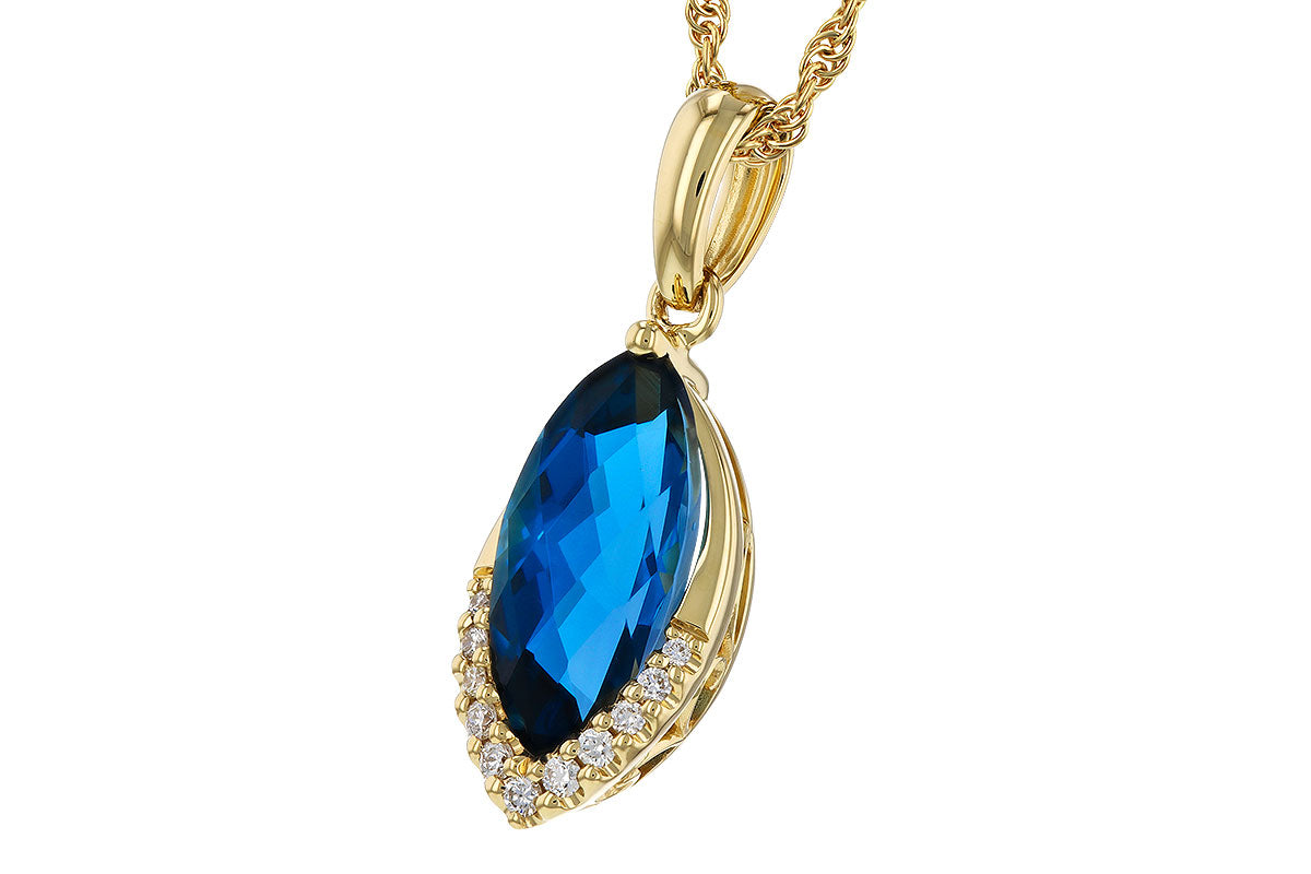 Blue Topaz & Diamond Necklace