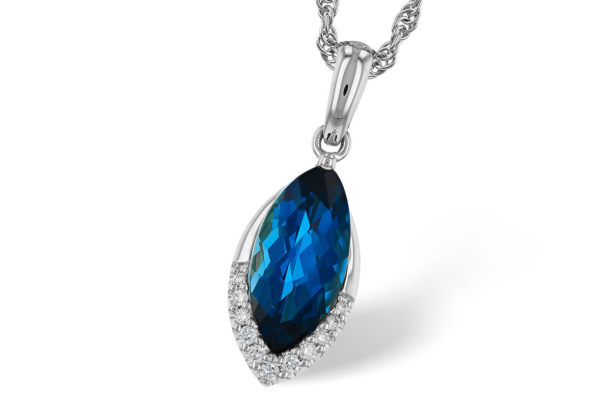 Blue Topaz & Diamond Necklace