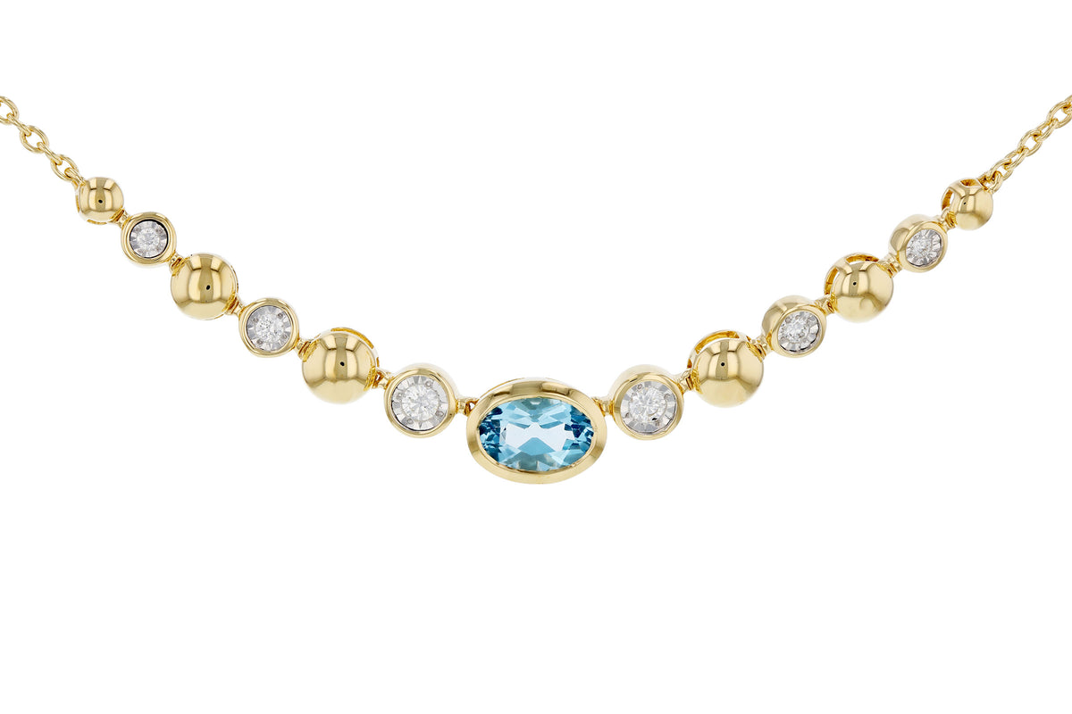 Bezel-Set Swiss Blue Topaz Pendant