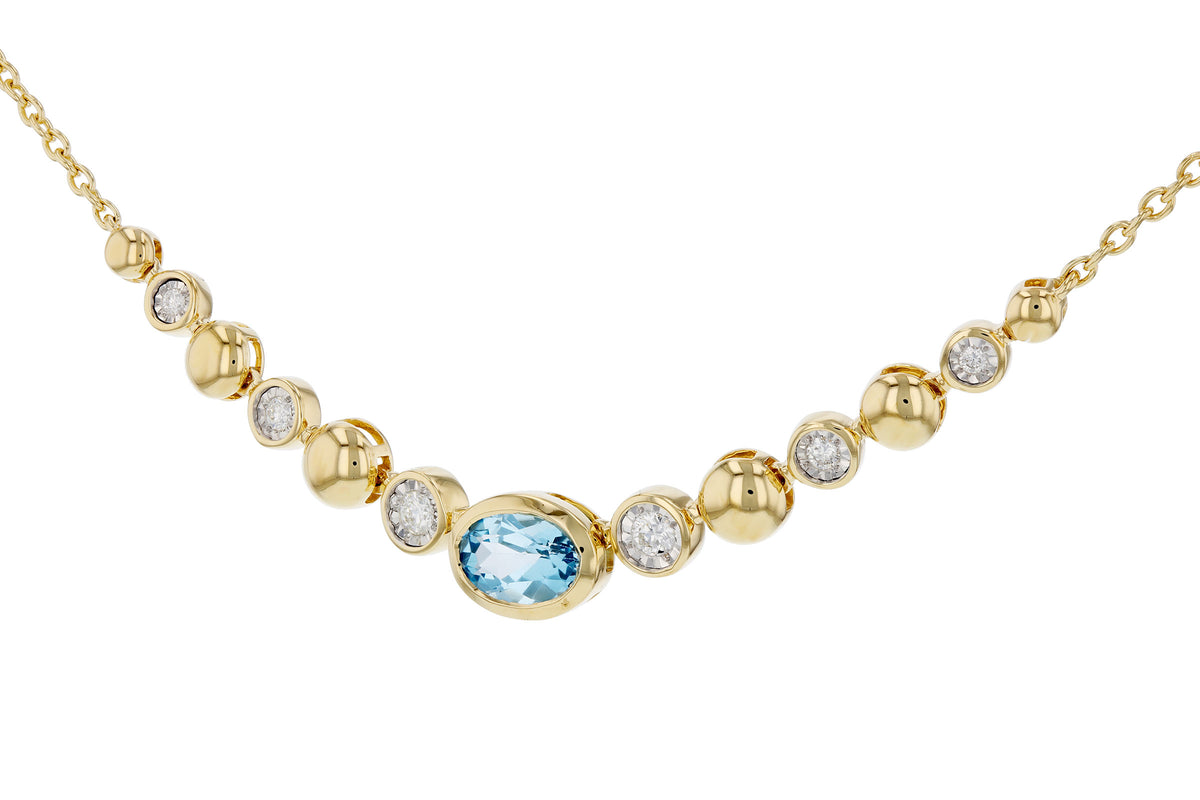 Bezel-Set Swiss Blue Topaz Pendant