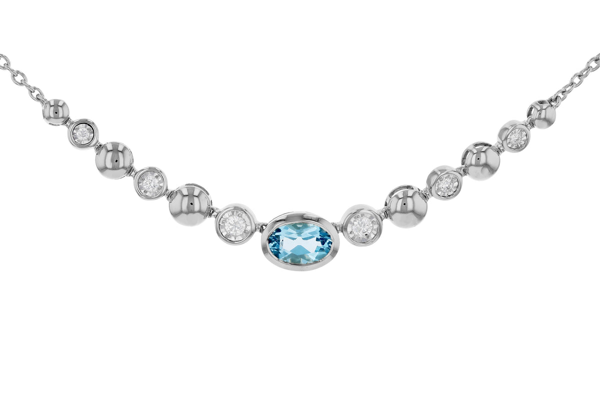 Bezel-Set Swiss Blue Topaz Pendant
