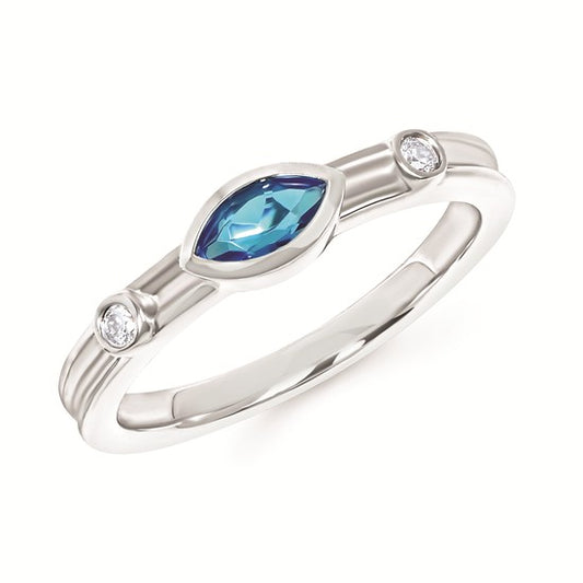 Blue Topaz and Diamond Ring