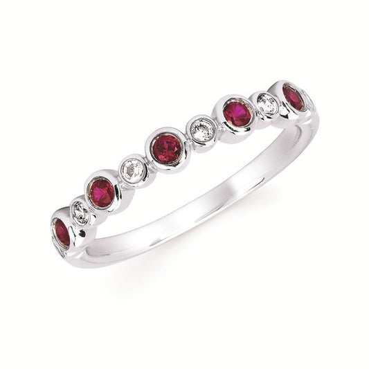 Diamond and Lab-Grown Ruby Fashion Ring