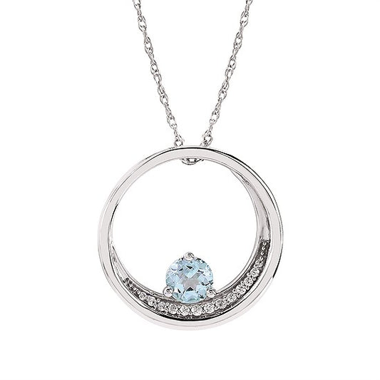 Aquamarine and Diamond Pendant