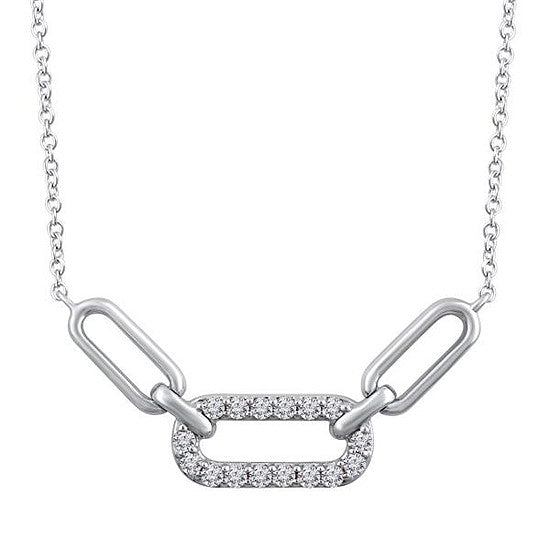 Diamond Paperclip Pendant