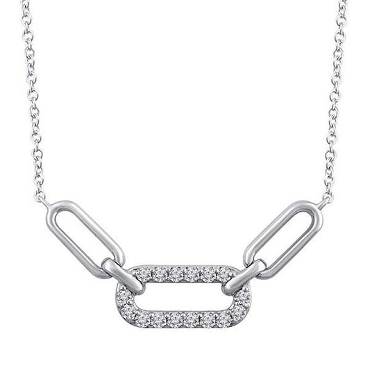 Diamond Paperclip Pendant
