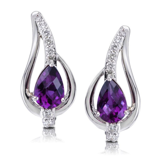 Amethyst and Diamond Earrings