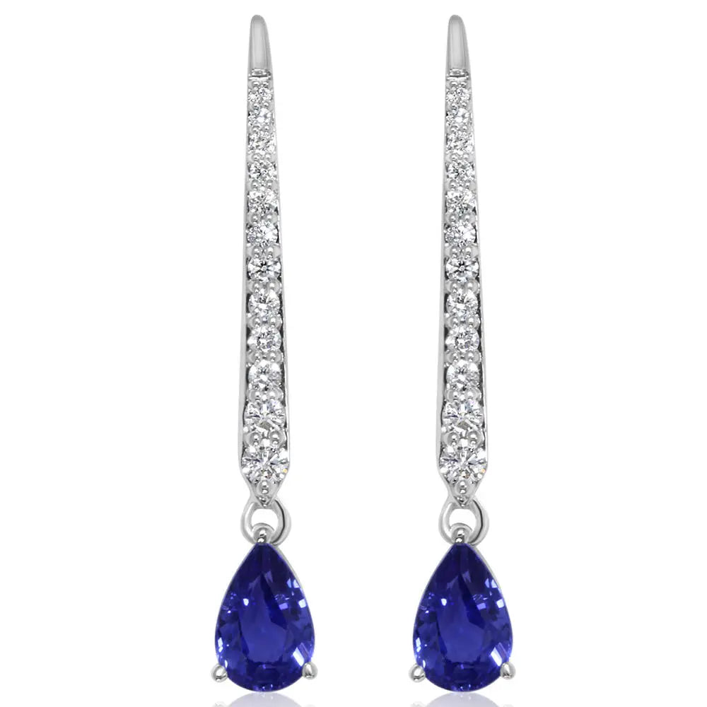 Sapphire Diamond Drop Earrings