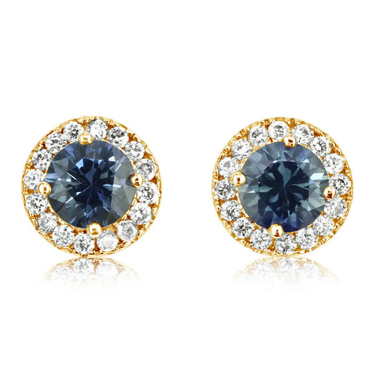 Yellow Gold Montana Sapphire Earrings