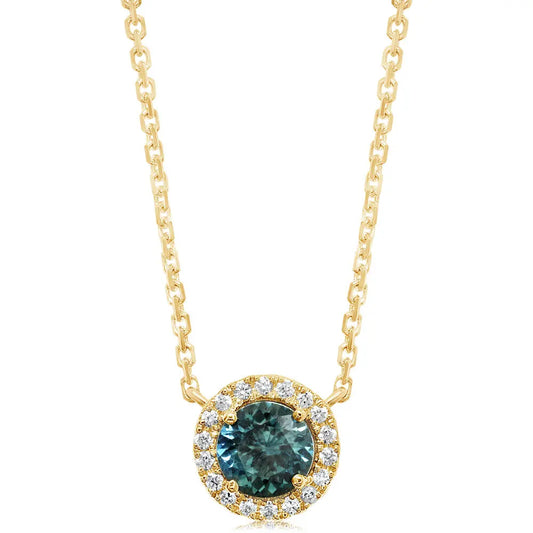 Yellow Gold Montana Sapphire Necklace