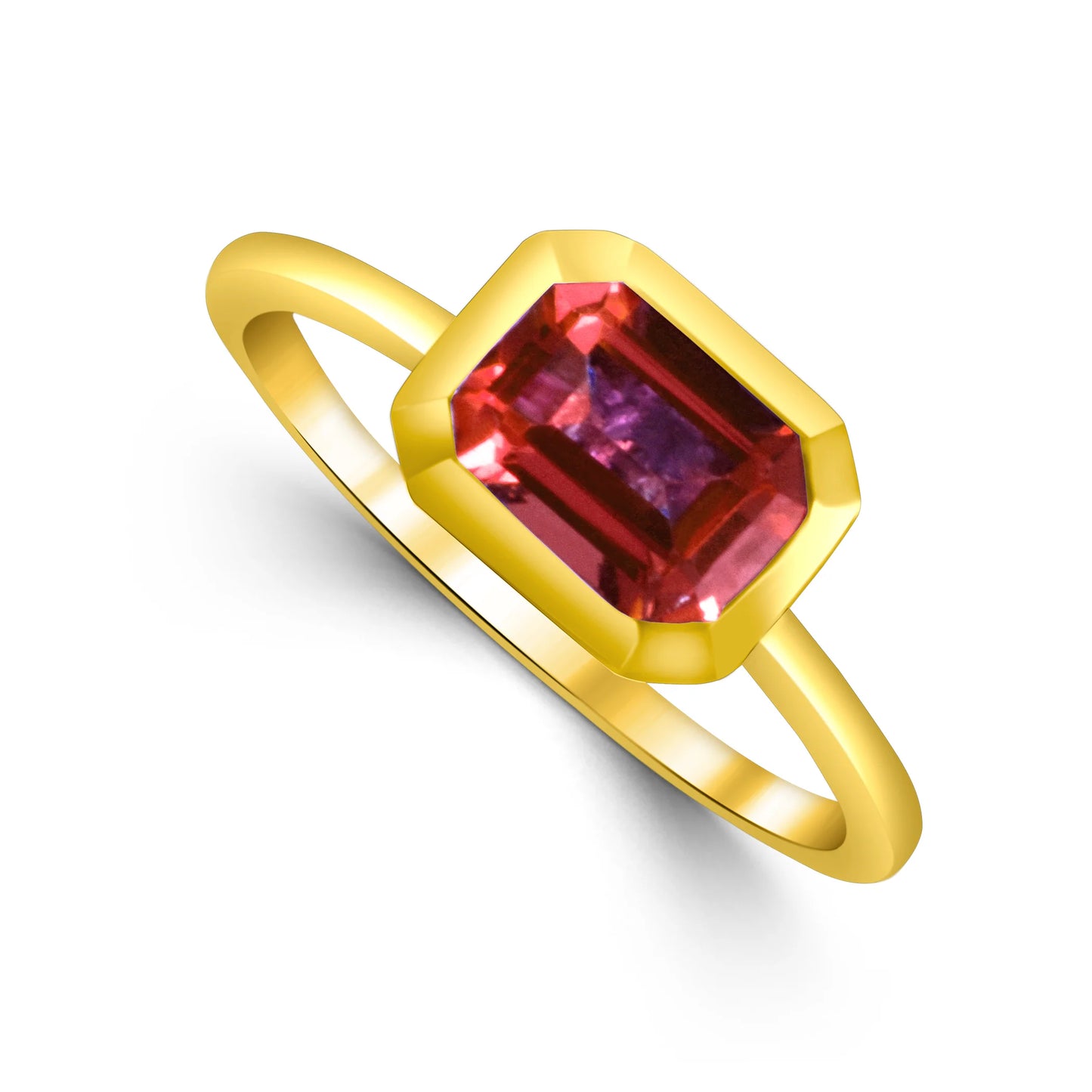 Bezel Set Rhodolite Garnett Ring