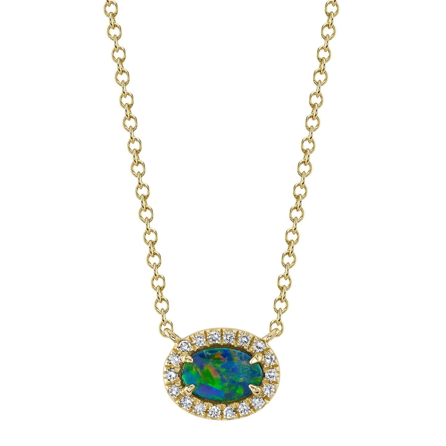 Australian Opal and Diamond Necklace