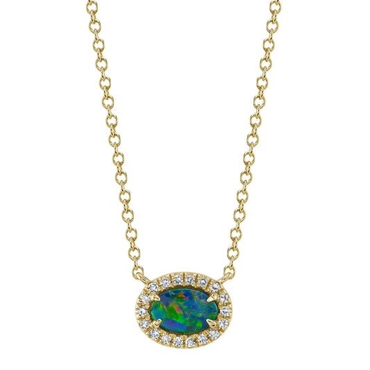 Australian Opal and Diamond Necklace