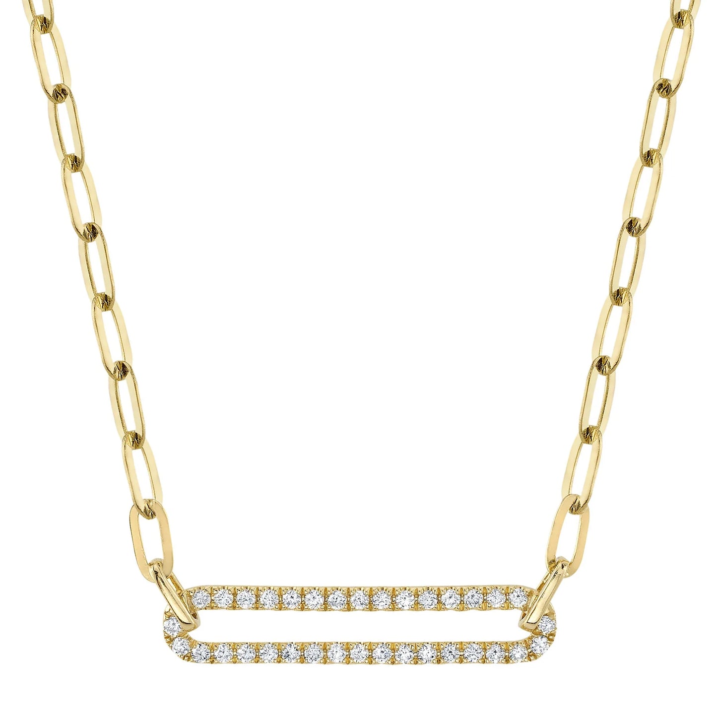 Diamond Paperclip Necklace