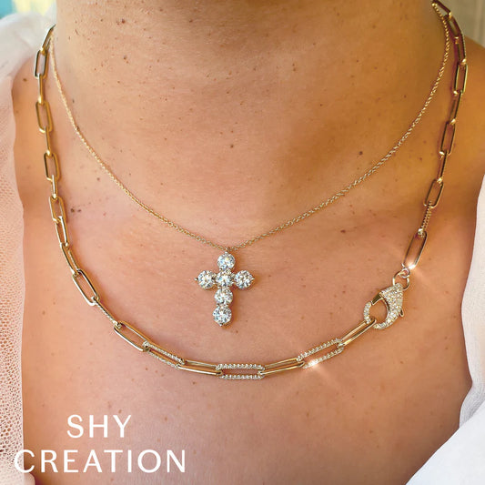Diamond Paperclip Necklace