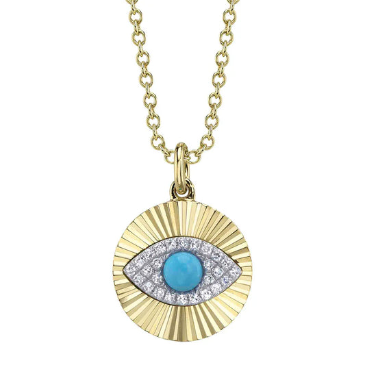 Two-Tone Turquoise Eye Necklace