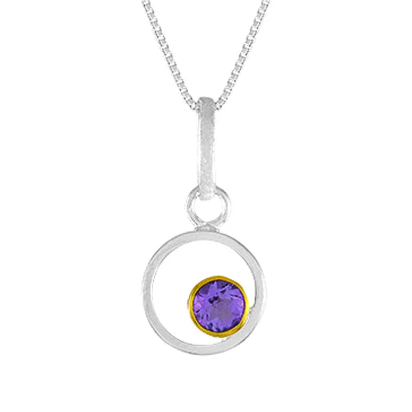 African Amethyst Circle Pendant