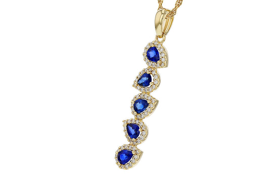Sapphire and Diamond Drop Pendant