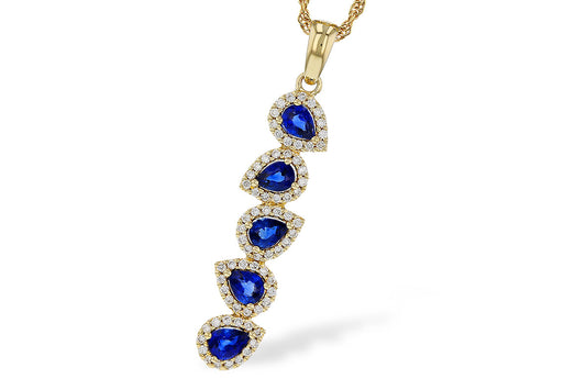 Sapphire and Diamond Drop Pendant
