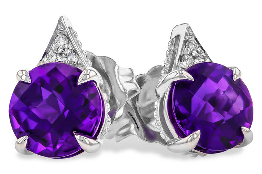 Amethyst Diamond Earrings