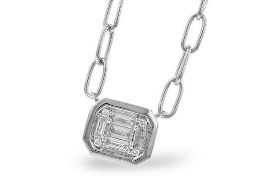 Bezel Set Baguette Diamond Pendant