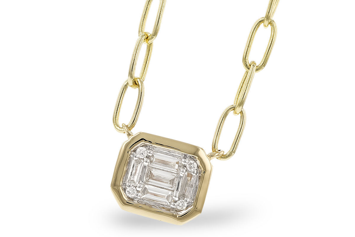 Bezel Set Baguette Diamond Pendant