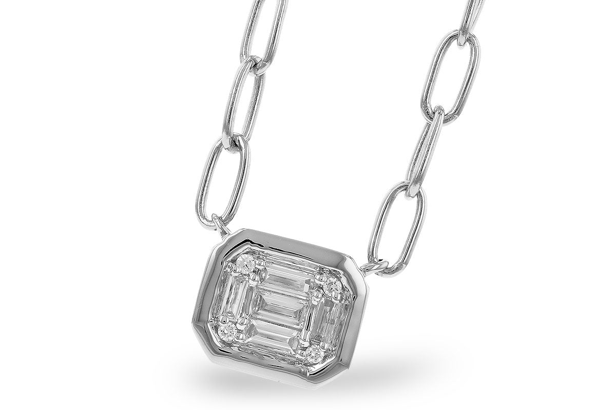 Bezel Set Baguette Diamond Pendant