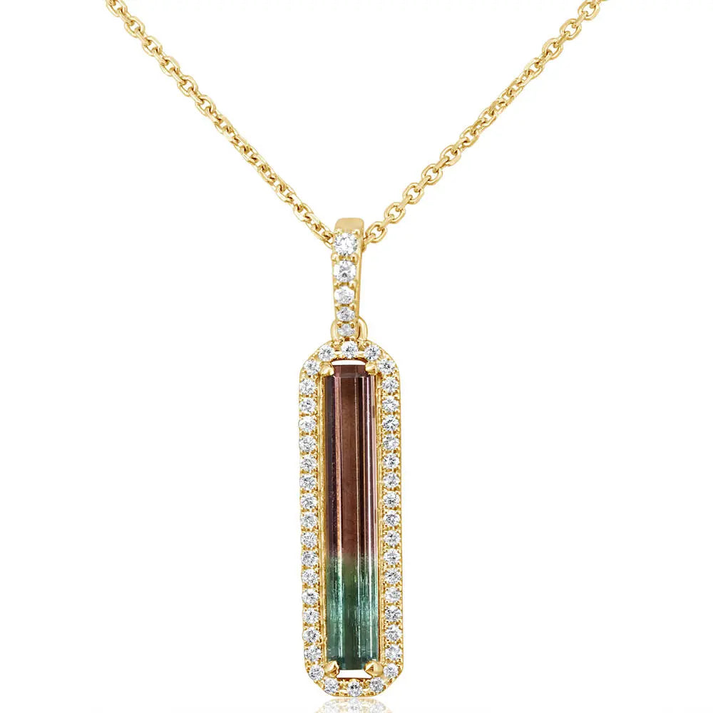 Bi-Color Tourmaline Drop Pendant