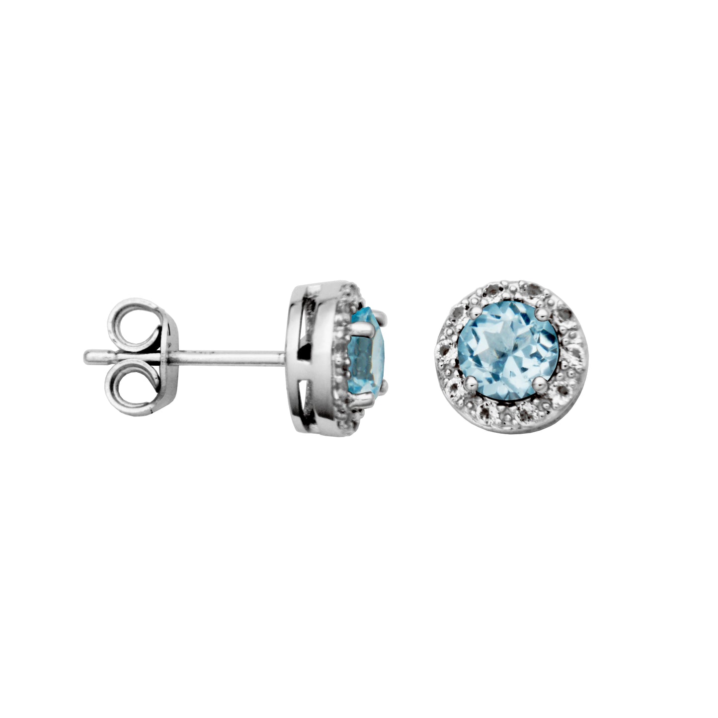 Birthstone Halo Stud Earrings